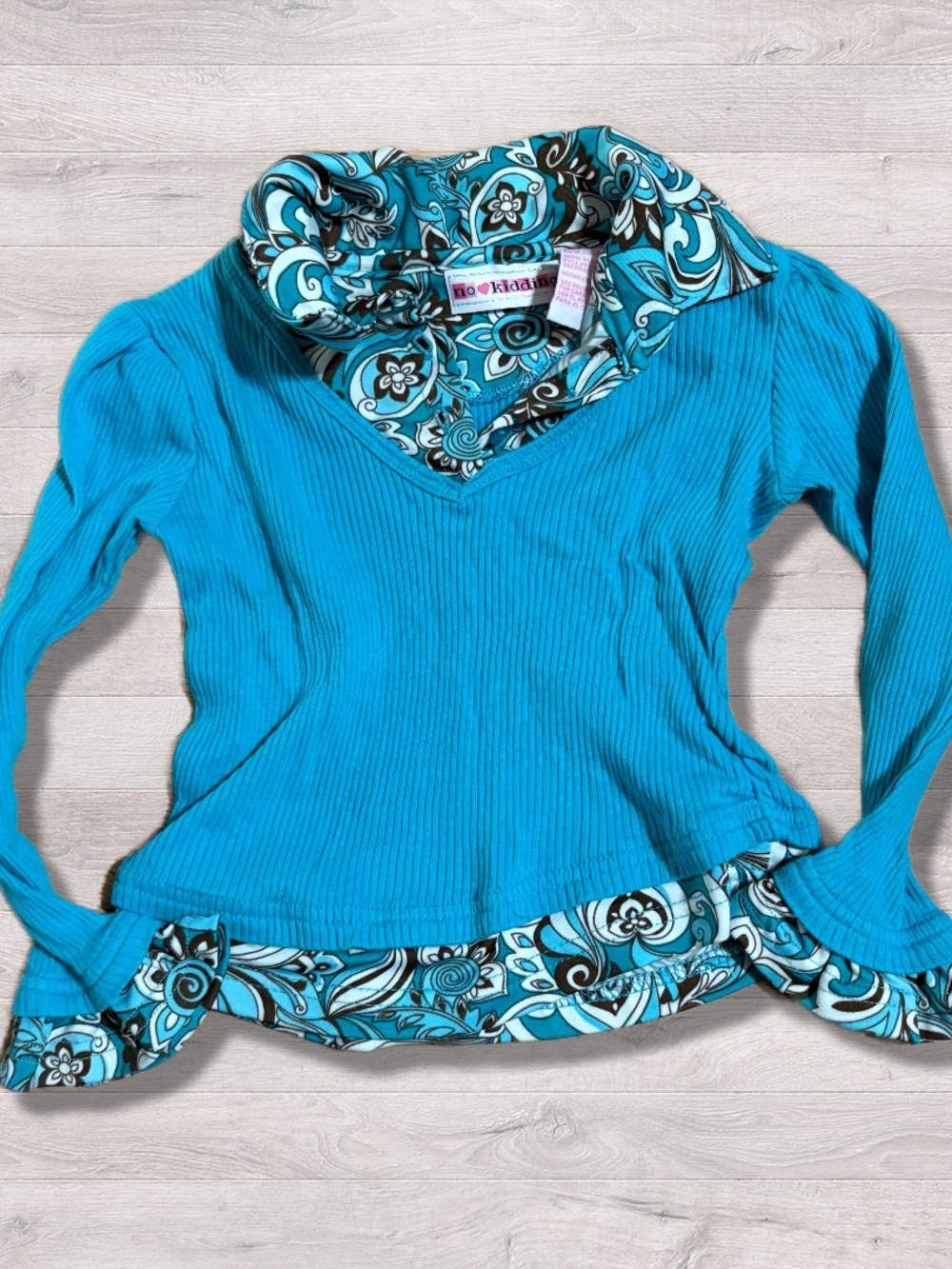 Vintage Y2K 2000s No Kidding Layered Girls Sweater Top Size 4T Cute